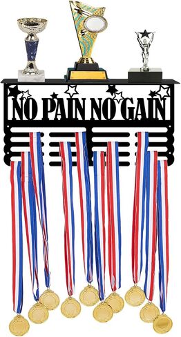 SUPERDANT No Pain No Gain الكأس وميدالية عرض الرف النجوم ميدالية شماعات عرض رف الكأس الرياضة جائزة عرض الرف للجدار المعدني جدار جبل جائزة الشريط للرياضيين in Saudi Arabia