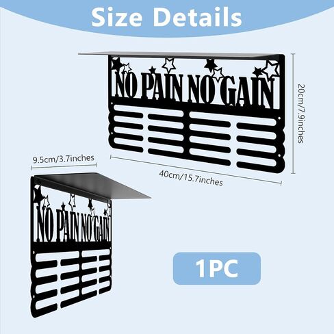 SUPERDANT No Pain No Gain الكأس وميدالية عرض الرف النجوم ميدالية شماعات عرض رف الكأس الرياضة جائزة عرض الرف للجدار المعدني جدار جبل جائزة الشريط للرياضيين in Saudi Arabia