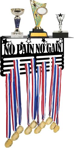 SUPERDANT No Pain No Gain الكأس وميدالية عرض الرف النجوم ميدالية شماعات عرض رف الكأس الرياضة جائزة عرض الرف للجدار المعدني جدار جبل جائزة الشريط للرياضيين in Saudi Arabia
