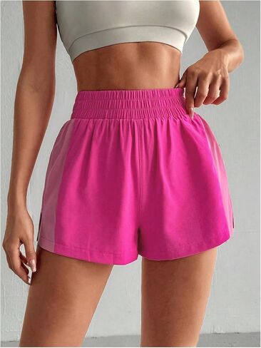 Women's Color Block High Elastic Waisted Track Shorts Loose Split Side Workout Lounge Shorts in Saudi Arabia