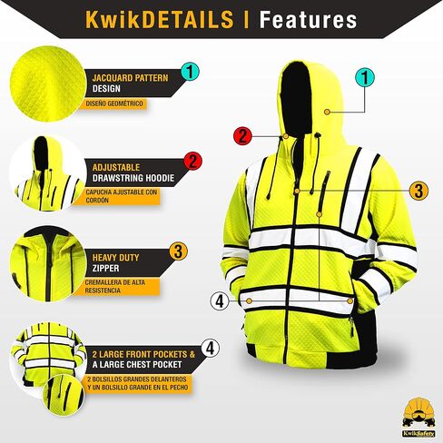 KwikSafety - شارلوت، كارولاينا الشمالية - هوديي السلامة من الصوف للرجال | سترات العمل العاكسة للضوء من معدات الوقاية الشخصية Hi Vis in Kuwait