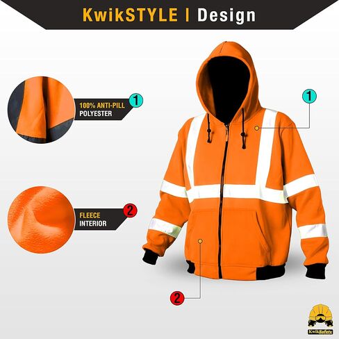 KwikSafety - شارلوت، كارولاينا الشمالية - هوديي السلامة من الصوف للرجال | سترات العمل العاكسة للضوء من معدات الوقاية الشخصية Hi Vis in Kuwait
