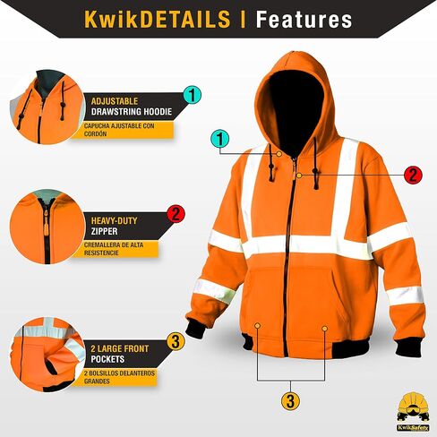 KwikSafety - شارلوت، كارولاينا الشمالية - هوديي السلامة من الصوف للرجال | سترات العمل العاكسة للضوء من معدات الوقاية الشخصية Hi Vis in Kuwait