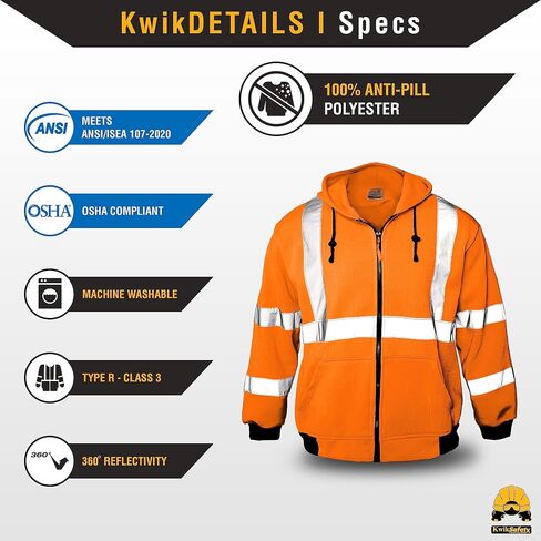 KwikSafety - شارلوت، كارولاينا الشمالية - هوديي السلامة من الصوف للرجال | سترات العمل العاكسة للضوء من معدات الوقاية الشخصية Hi Vis in Kuwait