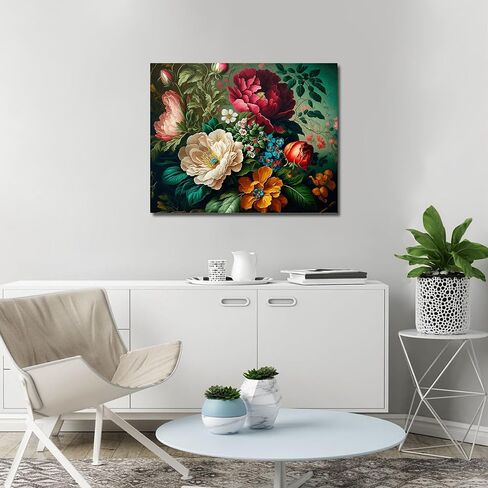 Flower Paint by Numbers Kit for Adults Canvas-Flower Paint by Numbers Kits for Adults,Flower Adult Paint by Numbers for Adults for Gift Home Wall Decor(16x20inch) in Saudi Arabia