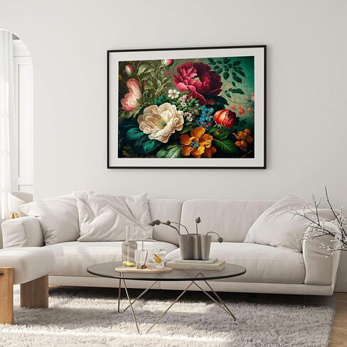 Flower Paint by Numbers Kit for Adults Canvas-Flower Paint by Numbers Kits for Adults,Flower Adult Paint by Numbers for Adults for Gift Home Wall Decor(16x20inch) in Saudi Arabia