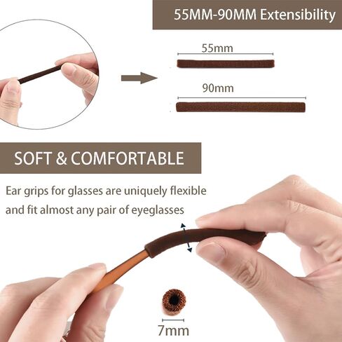 Eyeglass Ear Cushions,Soft Knitting Cotton Fabric Glasses Ear Grippers Anti SlipTemple Tips Sleeve Retainer,Glasses Arm Cushion for Sunglasses, Glasses Accessories(4 Colors) in Kuwait