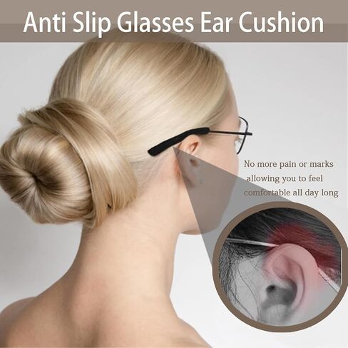 Eyeglass Ear Cushions,Soft Knitting Cotton Fabric Glasses Ear Grippers Anti SlipTemple Tips Sleeve Retainer,Glasses Arm Cushion for Sunglasses, Glasses Accessories(4 Colors) in Kuwait