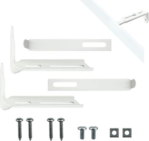 Amazing Drapery Hardware Center Support Brackets for 2.5 Inch Pocket Rods - Adjustable 3.5 to 6 Inch Clearance, Universal for Wide Pocket Rods - 2 Pack with Screws in Kuwait