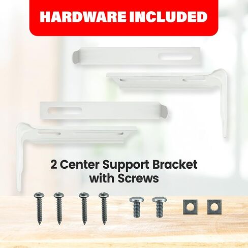 Amazing Drapery Hardware Center Support Brackets for 2.5 Inch Pocket Rods - Adjustable 3.5 to 6 Inch Clearance, Universal for Wide Pocket Rods - 2 Pack with Screws in Kuwait