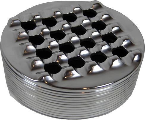 Aluminum Metal Cigar Ashtray with Lid For Men-Durable handcrafted 16 Holes Grid Design Ash Tray indoor and outdoor - Wind Resistant Round Cigars to Cigarillos, black (53) in Kuwait