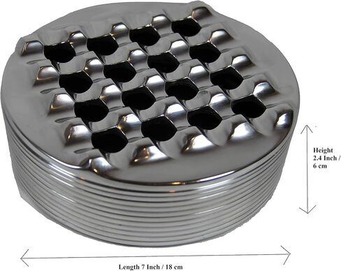 Aluminum Metal Cigar Ashtray with Lid For Men-Durable handcrafted 16 Holes Grid Design Ash Tray indoor and outdoor - Wind Resistant Round Cigars to Cigarillos, black (53) in Kuwait