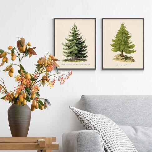 InSimSea 4 PCS Christmas Pine Tree Wall Decor Posters Prints Set, Modern Home Decor Wall Art for Living Room, Christmas Painting Print, Winter Decoration for home kitchen, (8X10 inches, Unframed) in Kuwait