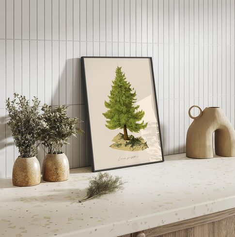 InSimSea 4 PCS Christmas Pine Tree Wall Decor Posters Prints Set, Modern Home Decor Wall Art for Living Room, Christmas Painting Print, Winter Decoration for home kitchen, (8X10 inches, Unframed) in Kuwait