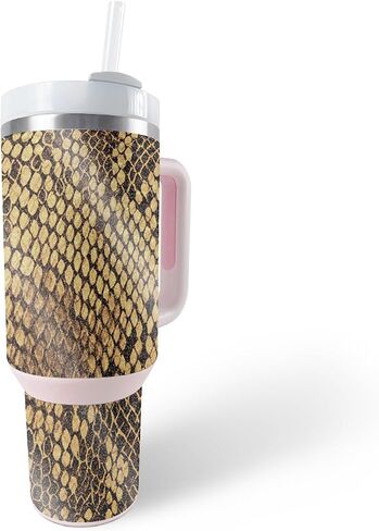 جلد لامع لامع من MightySkins متوافق مع كوب Stanley The Quencher H2.0 FlowState سعة 40 أونصة - جلد خشخشة | لمسة نهائية لامعة واقية ومتينة شديدة اللمعان | سهل التطبيق والإزالة وتغيير النمط in Saudi Arabia