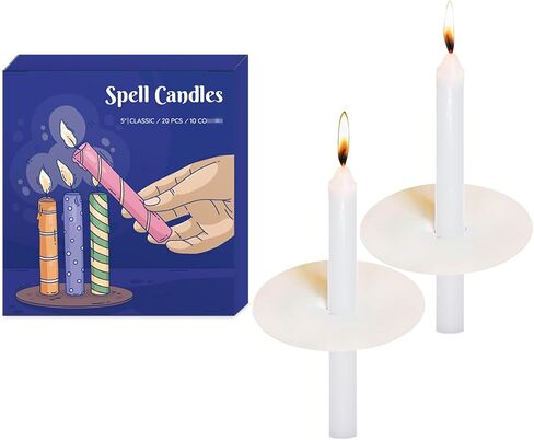 White Short Taper Candles, 20 Pack 5 Inch Church Candle Bulk with Drip Protectors, Unscented Candlesticks for Christmas Eve and Easter Candlelight Service, Vigil, Memorial and Devotional in Saudi Arabia