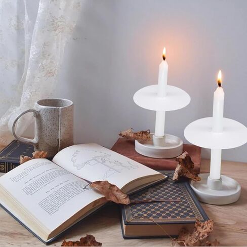 White Short Taper Candles, 20 Pack 5 Inch Church Candle Bulk with Drip Protectors, Unscented Candlesticks for Christmas Eve and Easter Candlelight Service, Vigil, Memorial and Devotional in Saudi Arabia