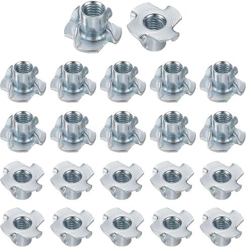 HARFINGTON M3x6mm T-Nuts 4 صواميل تي شوكية 0.47 بوصة × 0.24 بوصة خيط كامل من الفولاذ الكربوني للخشب، وحوامل تسلق الصخور، والخزائن، والأثاث 50 قطعة in Saudi Arabia
