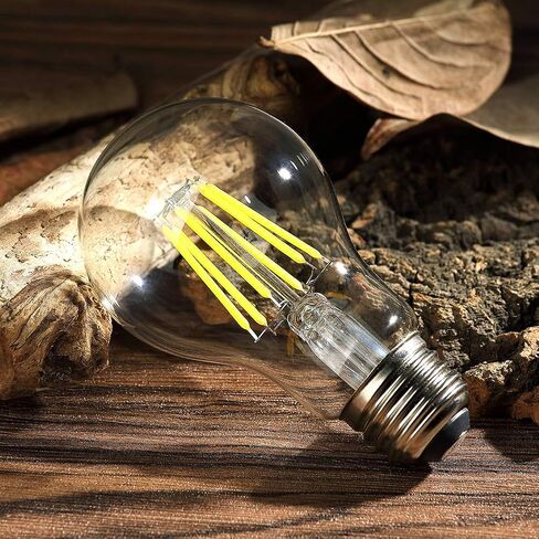 Dimmable 6W Vintage LED Edison Bulb 4000K Daylight White A19 /A60 LED Light Bulbs 600LM Led Filament Bulb 60W Equivalent E26 Medium Base Clear Glass , 6 Pack in Kuwait