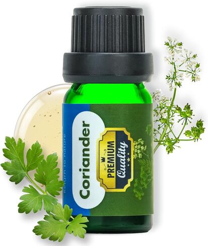 100% Pure Essential Oils for Diffusers, Home Care, Car, Hair & Massage, Candle Making Scents, Fragrance, Aromatherapy, Humidifiers, Gifts - 10 ml (0.33 oz) (10ml/(0.33 oz), Coriander) in Saudi Arabia