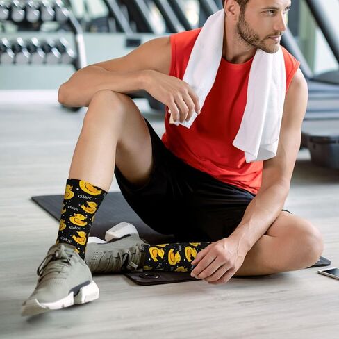 Leopard Print Athletic Crew Socks For Women Men Novelty Sports Socks in Kuwait