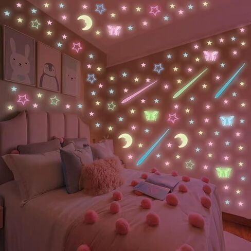 2 Pcs Christmas Snowflake Stickers Glow-in-The-Dark Christmas Decorations Ice Party Supplies Christmas Snowflake (Moon) in Saudi Arabia