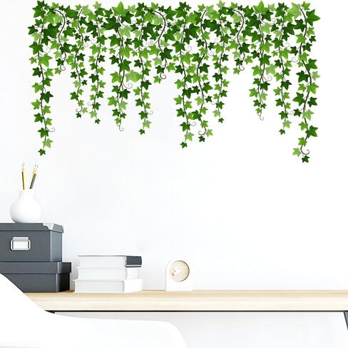 iMagitek Evergreen Lvy يترك ملصقات الحائط معلقة الكرمة جدار الشارات ديكورات الحائط لغرفة المعيشة غرفة نوم التلفزيون خلفية غرفة الطعام in Kuwait