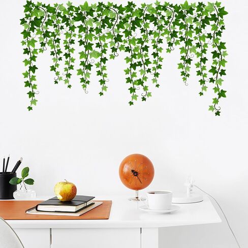 iMagitek Evergreen Lvy يترك ملصقات الحائط معلقة الكرمة جدار الشارات ديكورات الحائط لغرفة المعيشة غرفة نوم التلفزيون خلفية غرفة الطعام in Kuwait