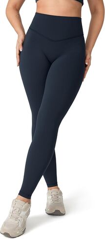 Hugcurve No Front Seam Full Length High Waisted Workout Leggings for Women Buttery Yoga Pants Athletic Tights - 28'' in Saudi Arabia
