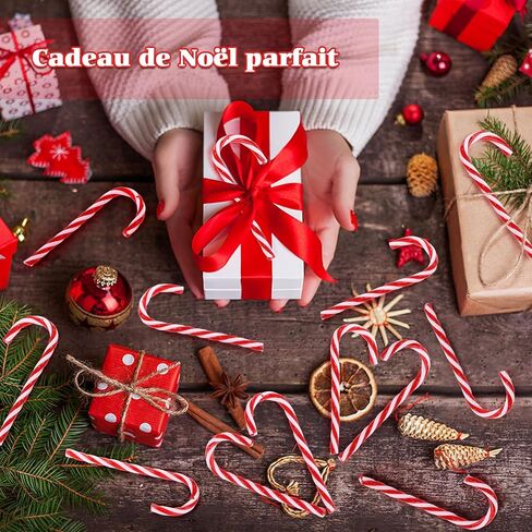 Naler 12PCS Christmas Decoration Candy Cane Hanging Ornaments for Christmas Tree Party Decorations, Plastic, 4.5" in Kuwait