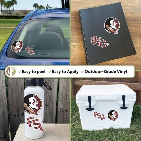 Desert Cactus Florida State University Stickers Seminoles FSU Vinyl Decal Laptop Water Bottle Car Scrapbook (4 Inch Set V1) in Saudi Arabia