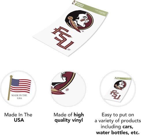 Desert Cactus Florida State University Stickers Seminoles FSU Vinyl Decal Laptop Water Bottle Car Scrapbook (4 Inch Set V1) in Saudi Arabia