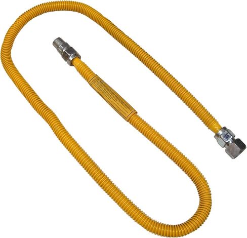 LASCO 10-1259 Flexible Coated Stainless Steel Gas Range Supply Line, 72-Inch, 5/8 Inch ID with 3/4 Inch Pipe Thread Fittings , Yellow in Kuwait