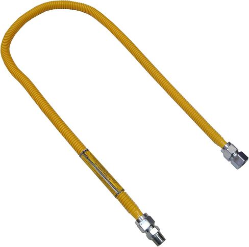 LASCO 10-1259 Flexible Coated Stainless Steel Gas Range Supply Line, 72-Inch, 5/8 Inch ID with 3/4 Inch Pipe Thread Fittings , Yellow in Kuwait