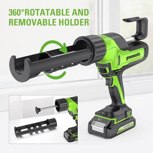 جرينوركس 24 فولت لاسلكي، 10 أونصة. مسدس السد واللاصق 6 سرعات مضادة للتقطير مع بطارية USB 2 أمبير وشاحن 2 أمبير in Kuwait