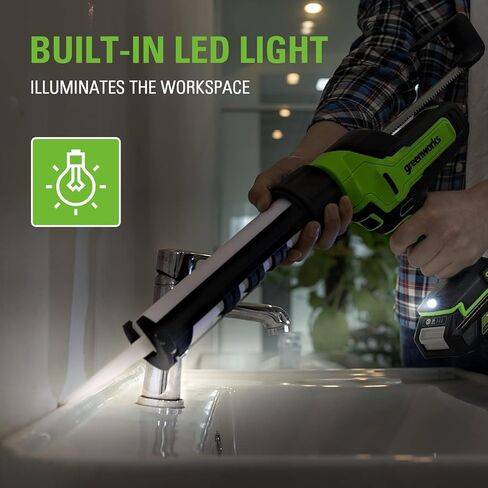 جرينوركس 24 فولت لاسلكي، 10 أونصة. مسدس السد واللاصق 6 سرعات مضادة للتقطير مع بطارية USB 2 أمبير وشاحن 2 أمبير in Kuwait