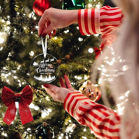 Personalized White Christmas Ornaments,Christmas Tree Decorations Gifts for Women,Coworker,New Home,Wedding Christmas Ornaments,Merry Christmas and Happy New Year Ornaments (White Christmas 14) in Kuwait