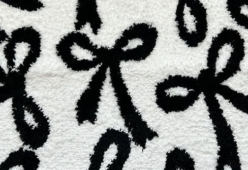 Bow Rug - Bow Shaped Rug - Handmade & Premium- 30in (75cm) - Uno Reverse Rug - Designer Rugs - Aesthetic Room Decor - Cute Room Decor Coquette bathmat Rug (Black) in Kuwait