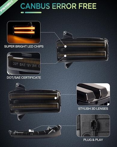 Sequential LED Side Mirror Turn Signal Lights for Chevy Silverado/GMC Sierra 2500 3500 2020 2021 2022 2023, Smoked Lens Switchback White DRL & Dynamic Amber Tow Mirror Turn Signal Indicator lamp in Saudi Arabia