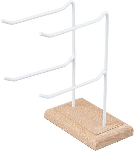 1 Tier 3-Row Jewelry Display Rack Detachable L-Hook Jewelry Organizer Holder with Base And Holder Large Capacity White Iron Display Stand for Bracelets Keychains Storage in Saudi Arabia