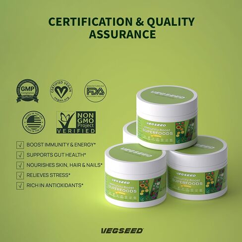 مسحوق الأطعمة الفائقة من Immunity Greens، المناعة، صحة الأمعاء، الطاقة، تخفيف التوتر، الجلد، الأظافر، الشعر، تحسين النوم، الصحة العامة، فيتامينات ومعادن متعددة، 30SVG، 100 جرام in Saudi Arabia