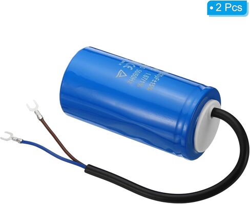 مكثف تشغيل PATIKIL CD60، 2 حزمة 300 فائق التوهج 250VAC 50/60 هرتز مكثف بدء تشغيل المحرك مع سلكين لمحرك ضاغط الهواء يبدأ في التشغيل in Kuwait