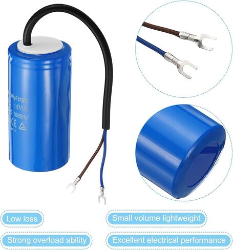 مكثف تشغيل PATIKIL CD60، 2 حزمة 300 فائق التوهج 250VAC 50/60 هرتز مكثف بدء تشغيل المحرك مع سلكين لمحرك ضاغط الهواء يبدأ في التشغيل in Kuwait