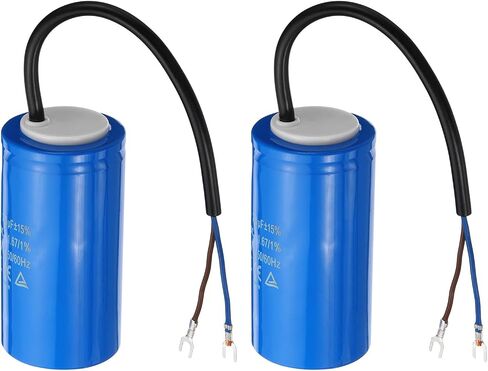 مكثف تشغيل PATIKIL CD60، 2 حزمة 300 فائق التوهج 250VAC 50/60 هرتز مكثف بدء تشغيل المحرك مع سلكين لمحرك ضاغط الهواء يبدأ في التشغيل in Kuwait