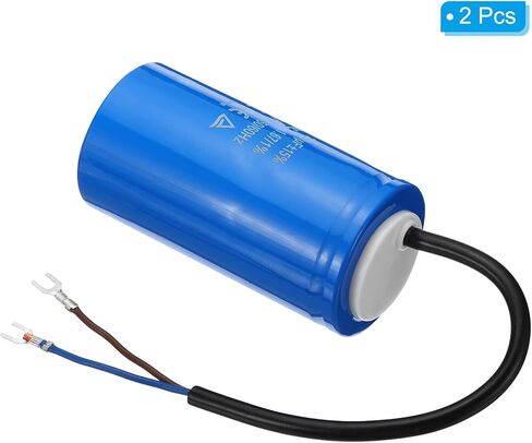 مكثف تشغيل PATIKIL CD60، 2 حزمة 300 فائق التوهج 250VAC 50/60 هرتز مكثف بدء تشغيل المحرك مع سلكين لمحرك ضاغط الهواء يبدأ في التشغيل in Kuwait