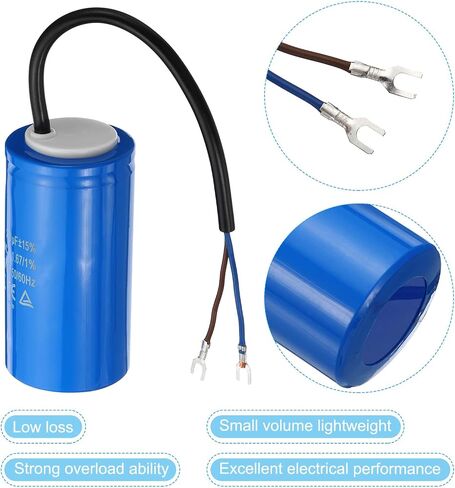 مكثف تشغيل PATIKIL CD60، 2 حزمة 300 فائق التوهج 250VAC 50/60 هرتز مكثف بدء تشغيل المحرك مع سلكين لمحرك ضاغط الهواء يبدأ في التشغيل in Kuwait