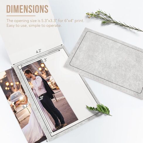 Golden State Art, Pack of 100, 4x6 or 6x4 Photo Folders, Cardboard Picture Frame, Paper Photo Frame Cards, Greetings/Invitation Cards, Special Events: Graduation, Christmas, Wedding (Grey) in Kuwait