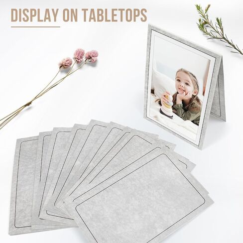 Golden State Art, Pack of 100, 4x6 or 6x4 Photo Folders, Cardboard Picture Frame, Paper Photo Frame Cards, Greetings/Invitation Cards, Special Events: Graduation, Christmas, Wedding (Grey) in Kuwait