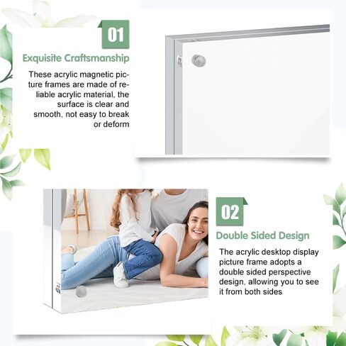 16 Pack 4×6 Acrylic Picture Frames, Magnetic Photo Frames for Desktop Display, Photo Display Frame Gifts for Home & Office (Transparent, 4''×6'') in Saudi Arabia