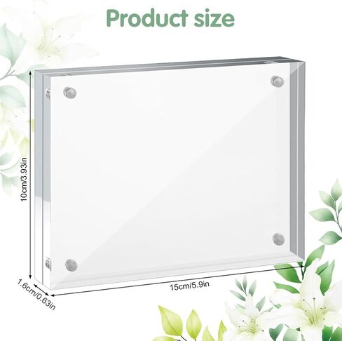 16 Pack 4×6 Acrylic Picture Frames, Magnetic Photo Frames for Desktop Display, Photo Display Frame Gifts for Home & Office (Transparent, 4''×6'') in Saudi Arabia